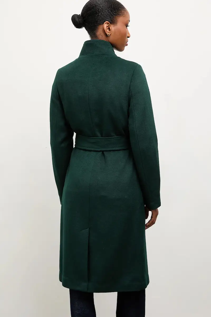 cappotto in lana colore verde miniatura 3