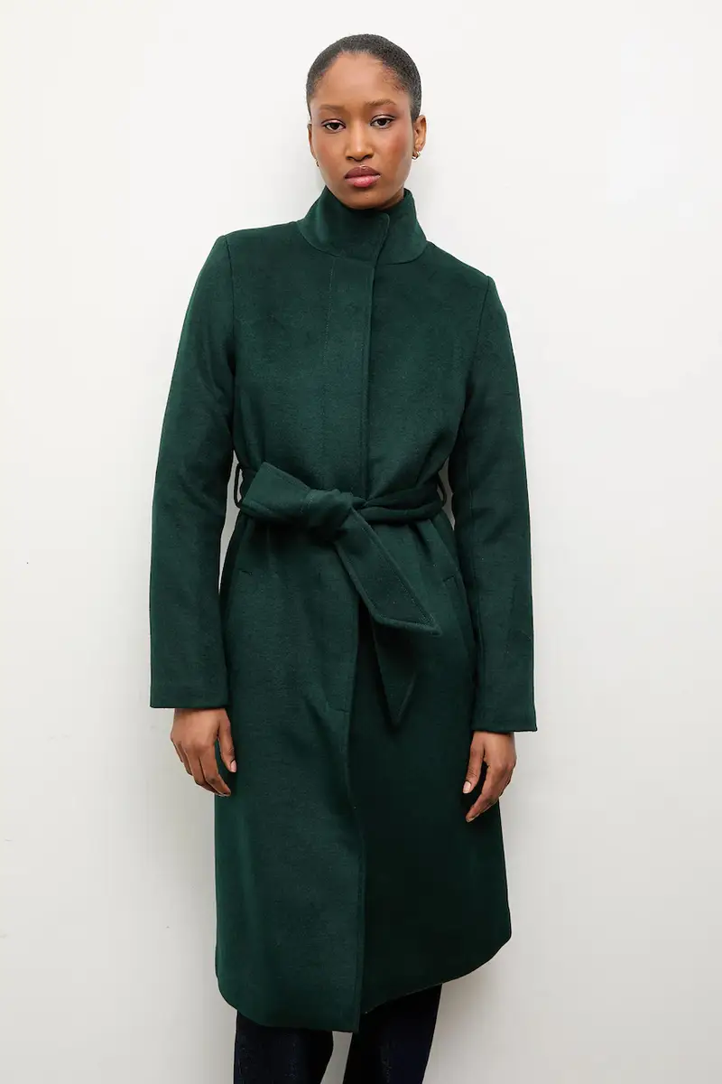 cappotto in lana colore verde miniatura 4