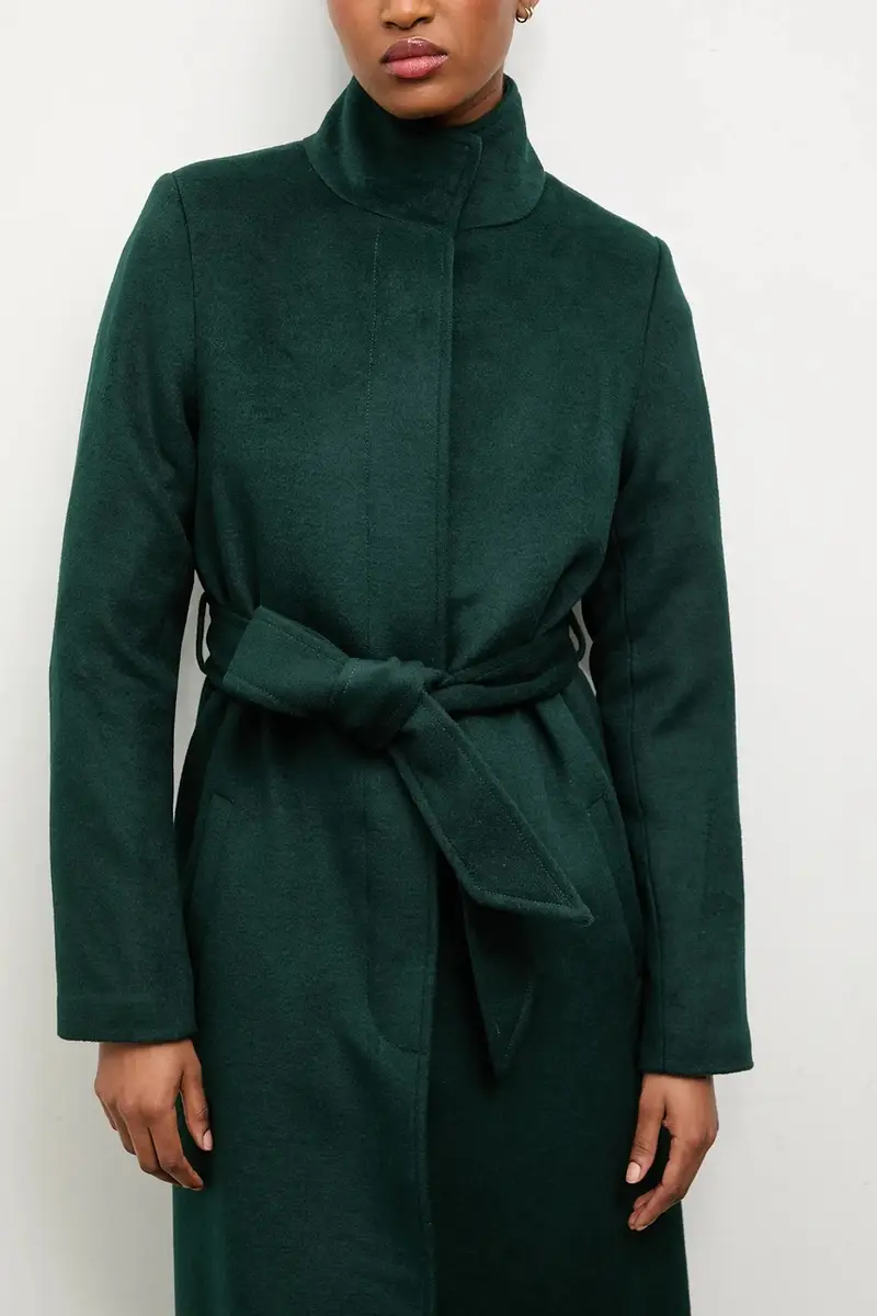 cappotto in lana colore verde miniatura 5