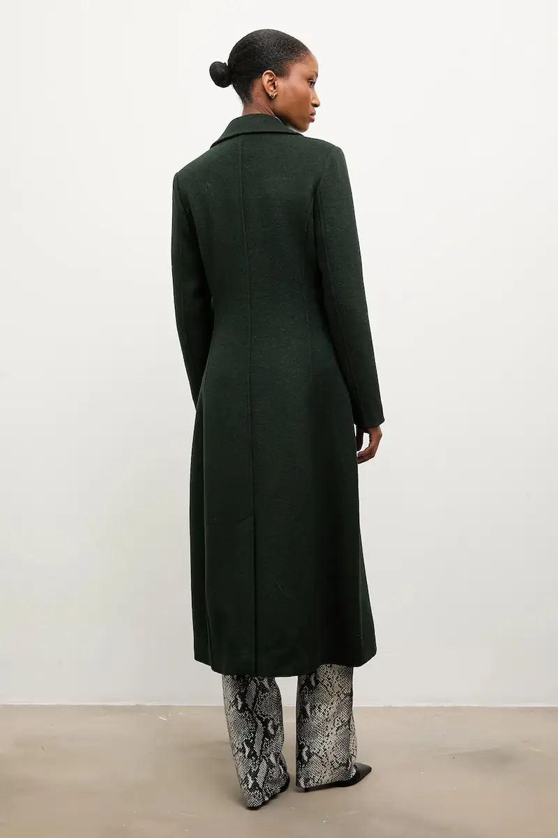 cappotto in lana colore verde miniatura 3