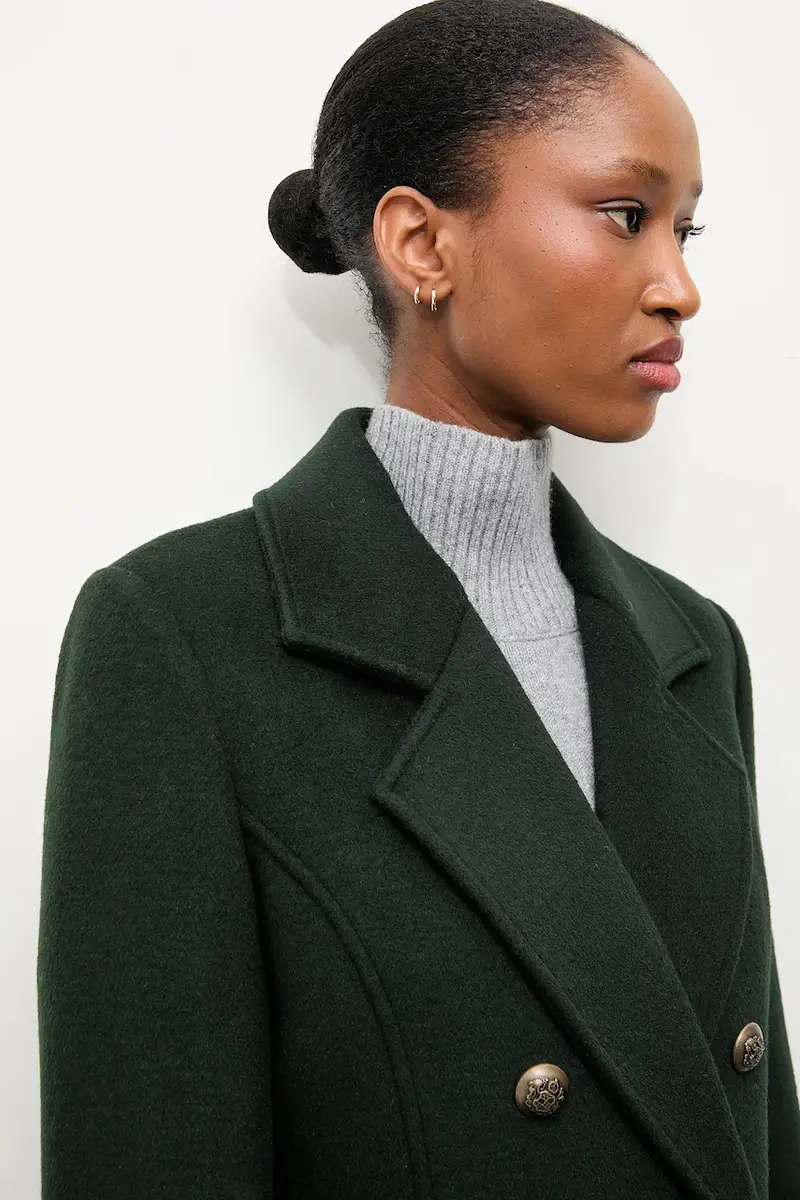 cappotto in lana colore verde miniatura 5