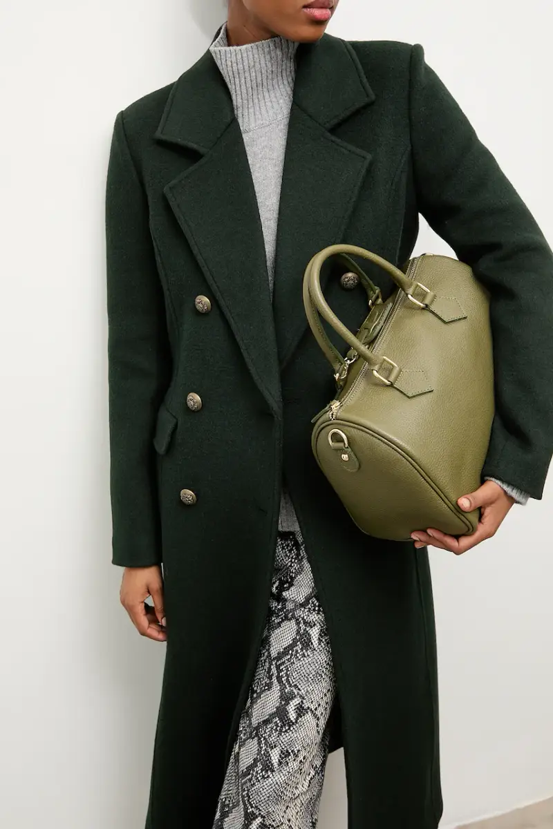 cappotto in lana colore verde