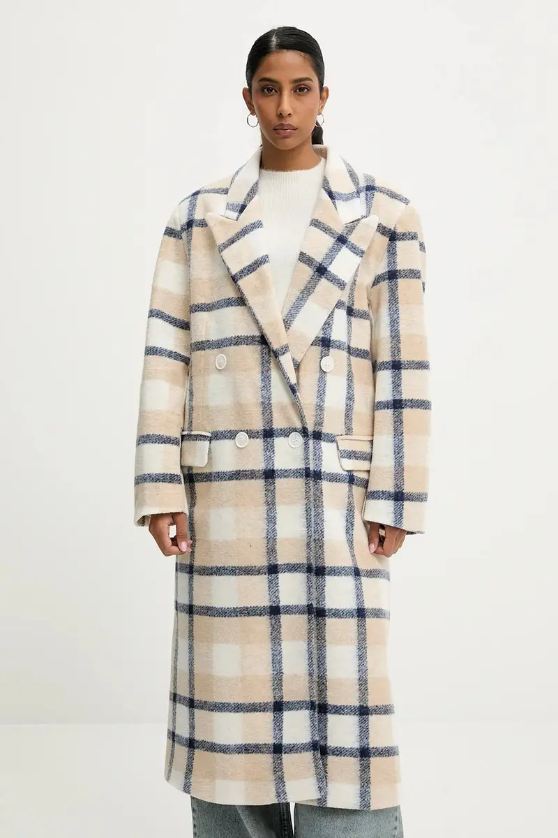 cappotto in lana donna colore blu miniatura 2