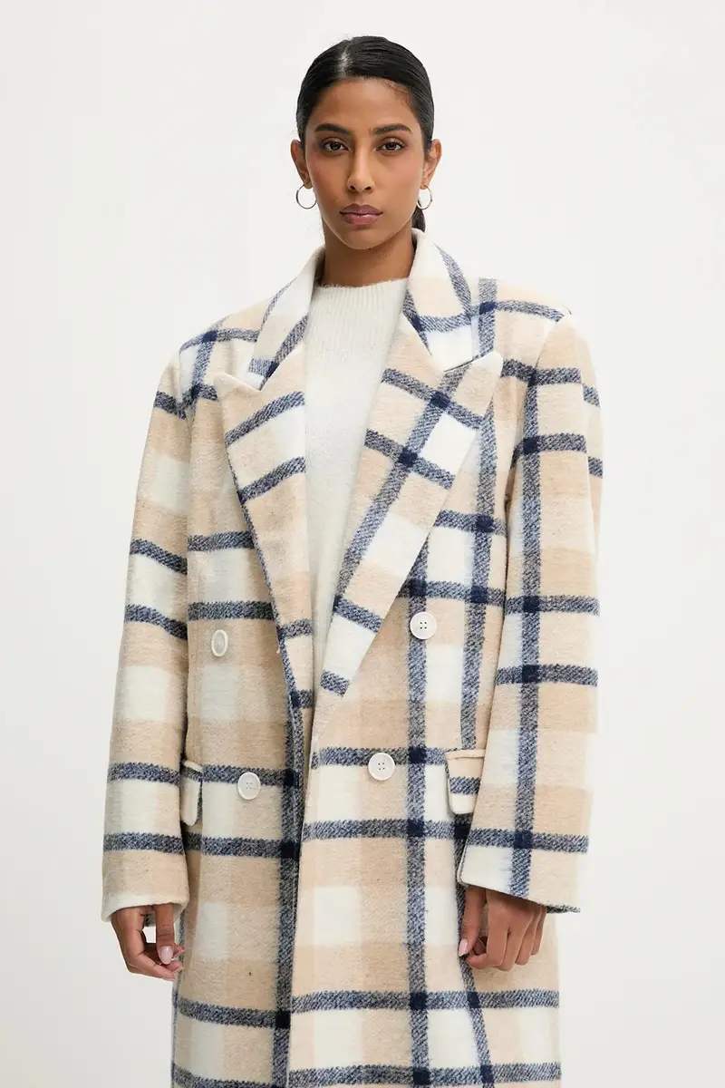 cappotto in lana donna colore blu miniatura 4