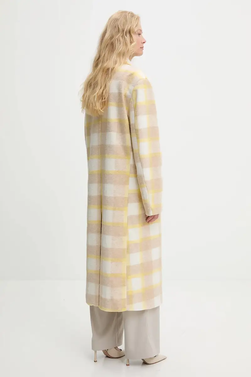 cappotto in lana donna colore giallo miniatura 3