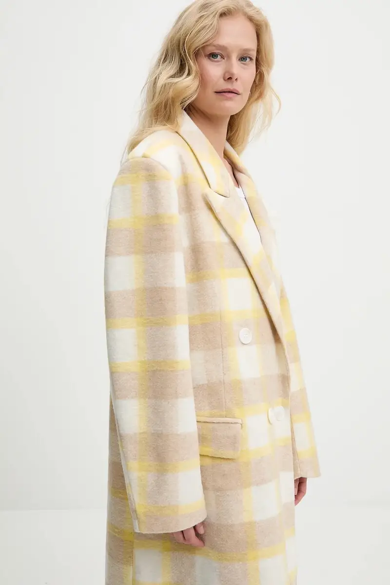 cappotto in lana donna colore giallo miniatura 4