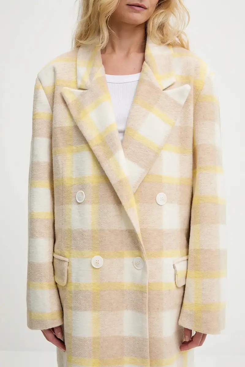 cappotto in lana donna colore giallo miniatura 5