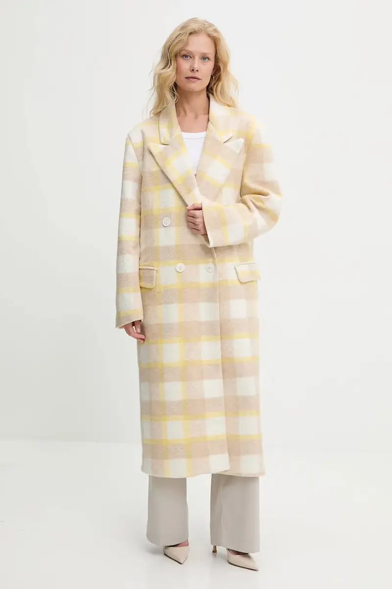 cappotto in lana donna colore giallo