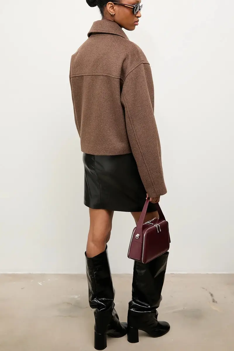 cappotto in lana Marrone miniatura 3