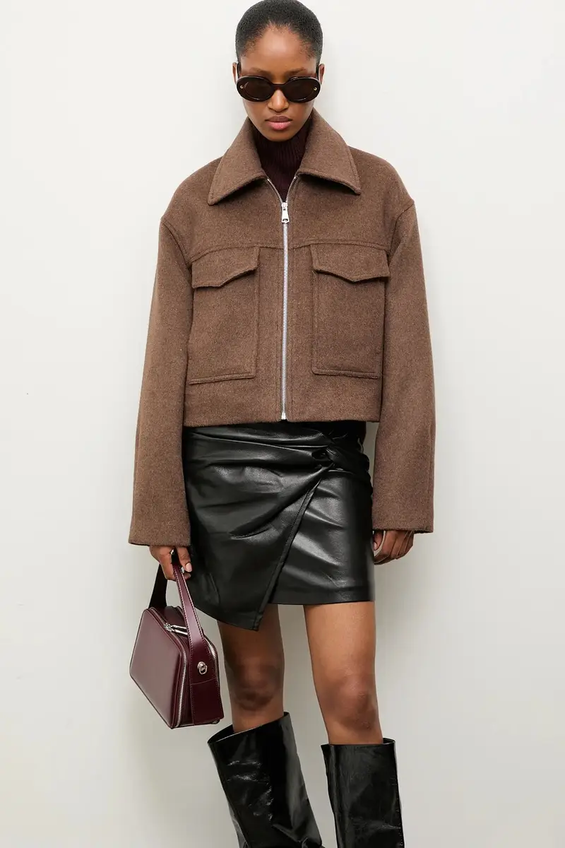 cappotto in lana Marrone miniatura 4