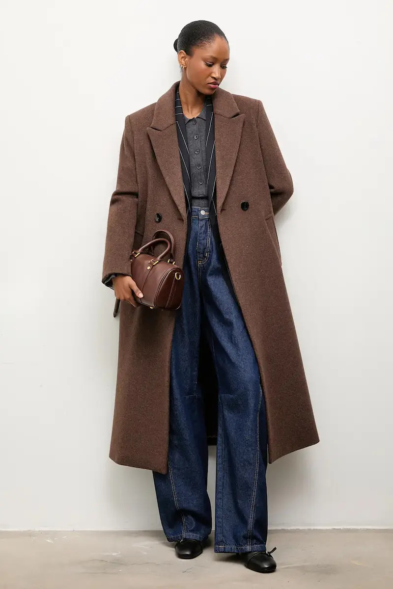 cappotto in lana Marrone miniatura 4