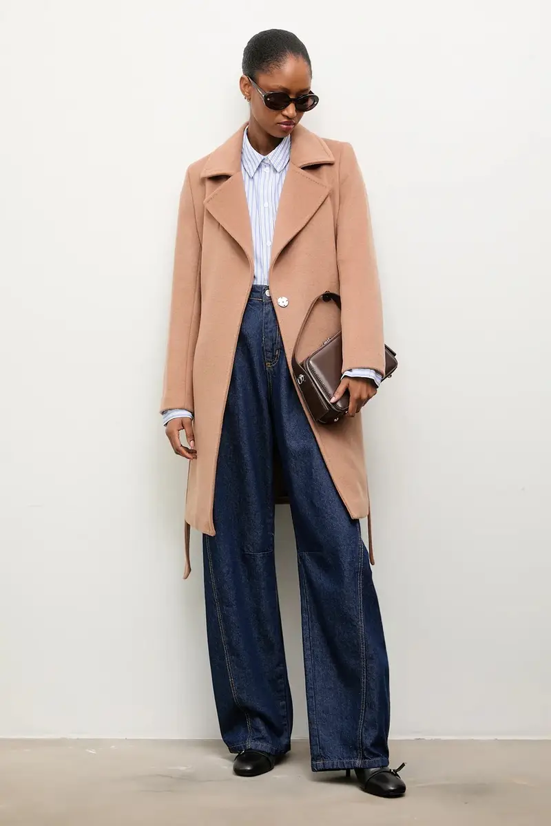 cappotto in lana Marrone miniatura 2