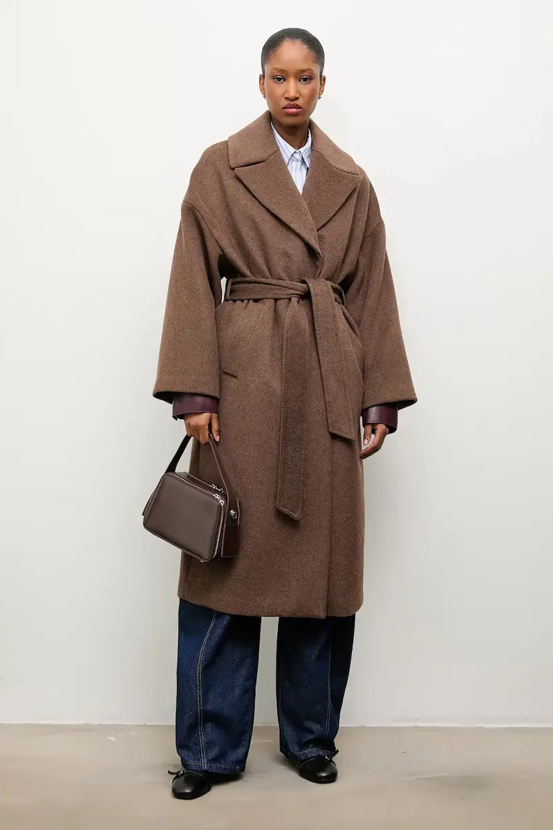 cappotto in lana Marrone miniatura 2