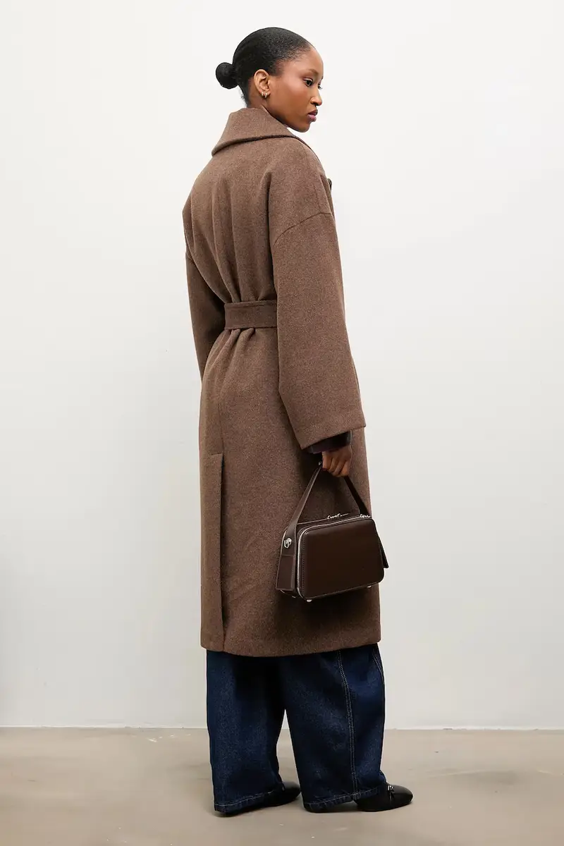 cappotto in lana Marrone miniatura 3