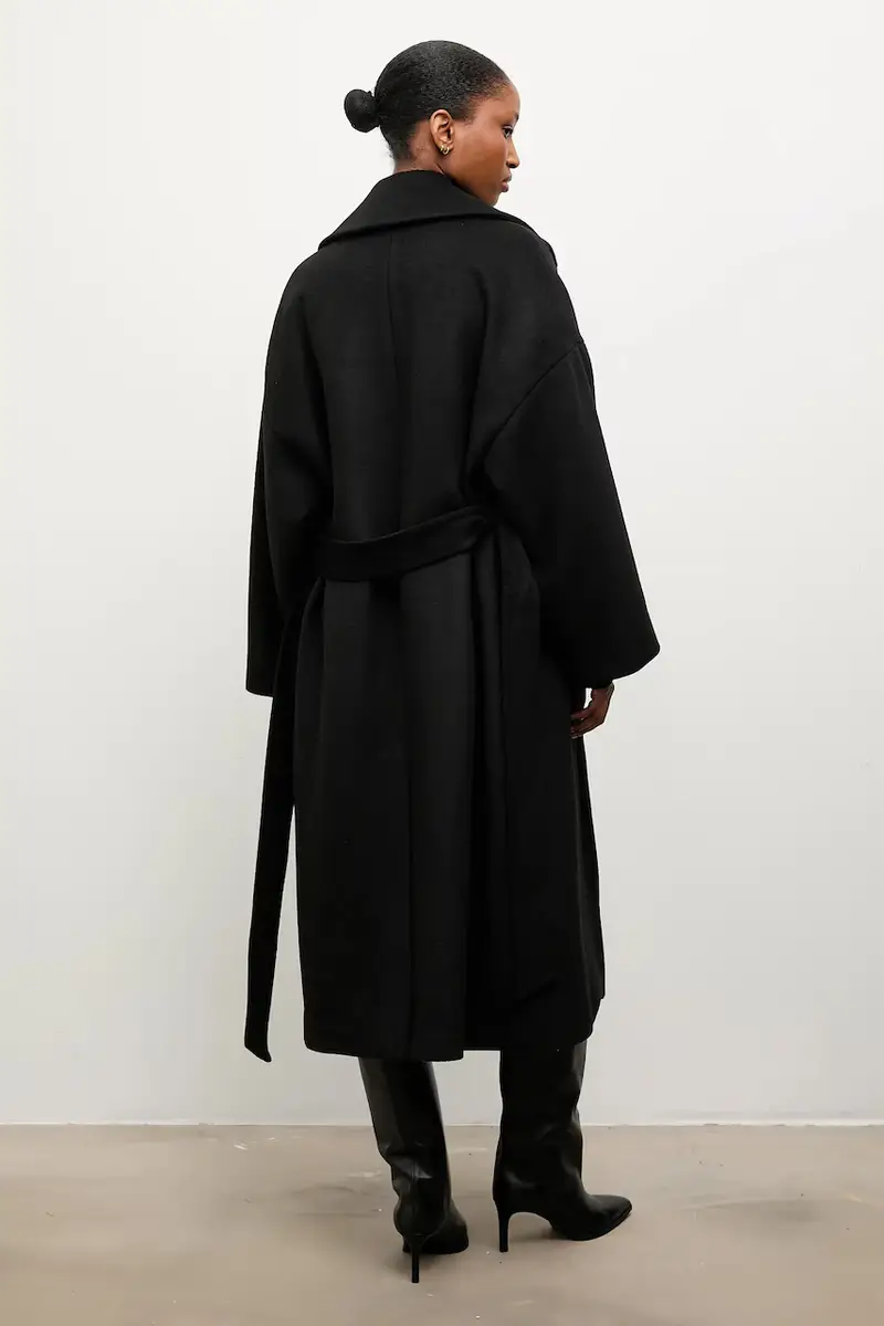 cappotto in lana Nero miniatura 3