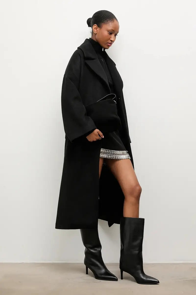 cappotto in lana Nero miniatura 4