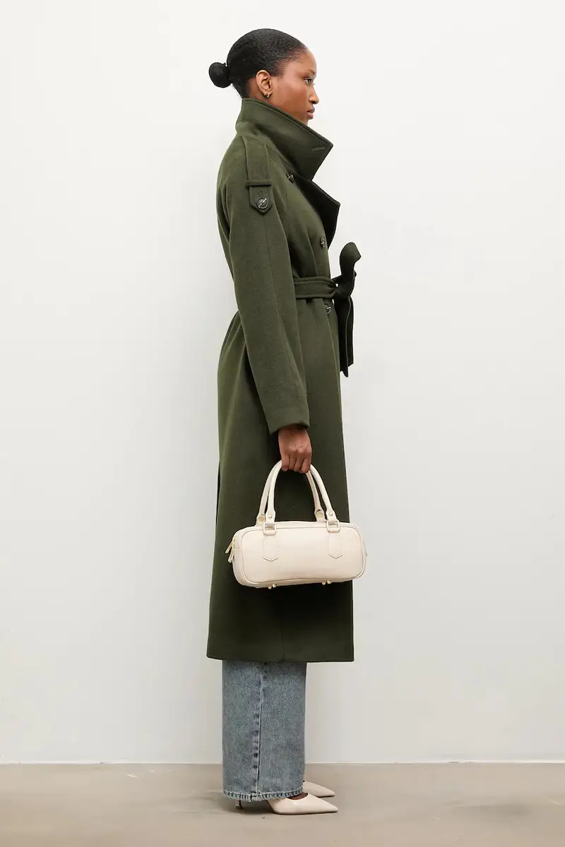 Answear.lab Cappotto in lana verde con taglio largo