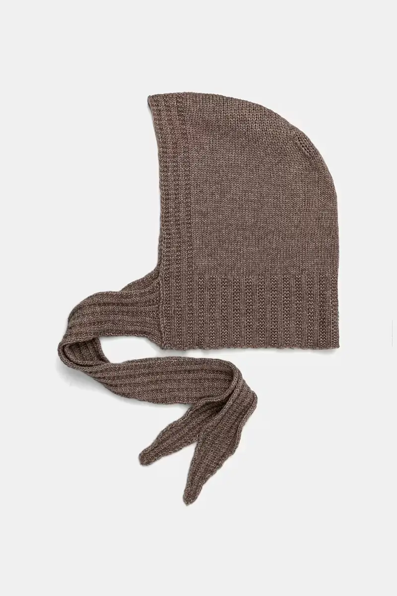 cappuccio con lana Beige miniatura 2