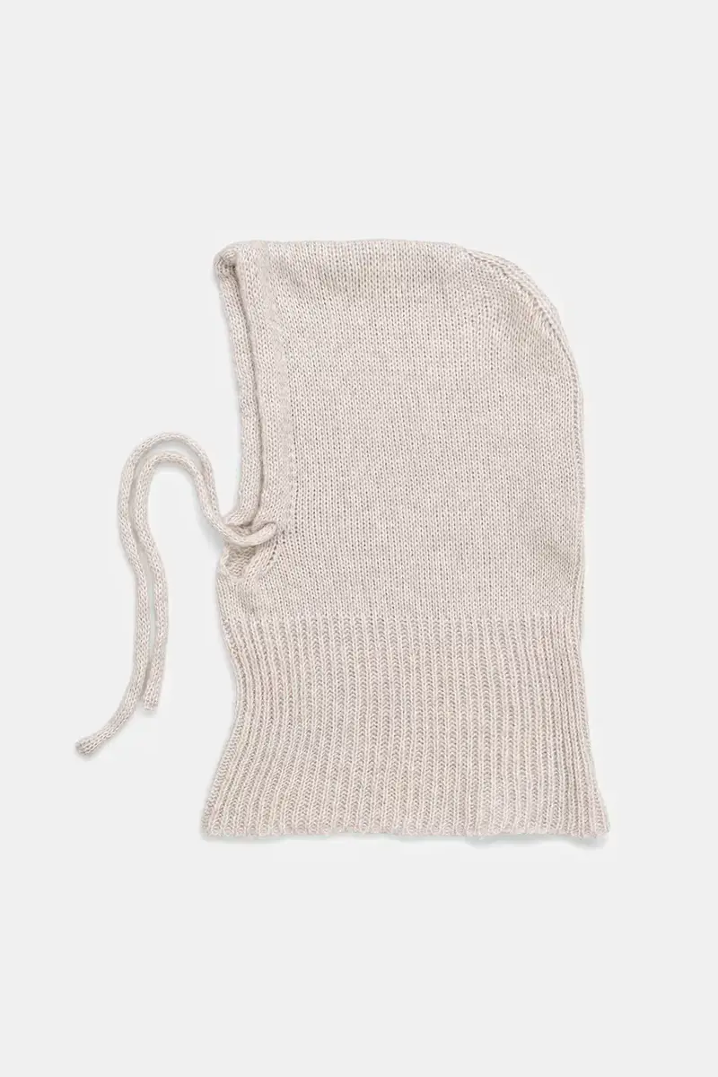 cappuccio con lana colore beige miniatura 2