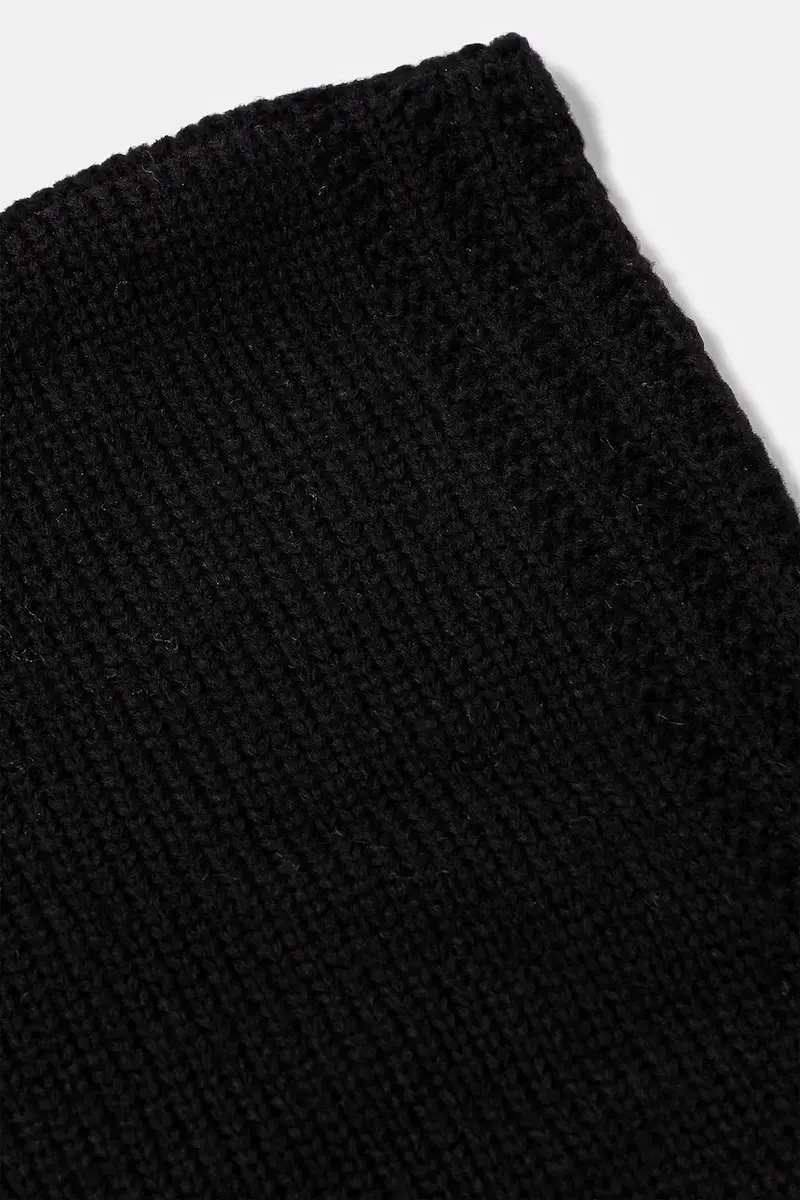 cappuccio con lana Nero miniatura 3