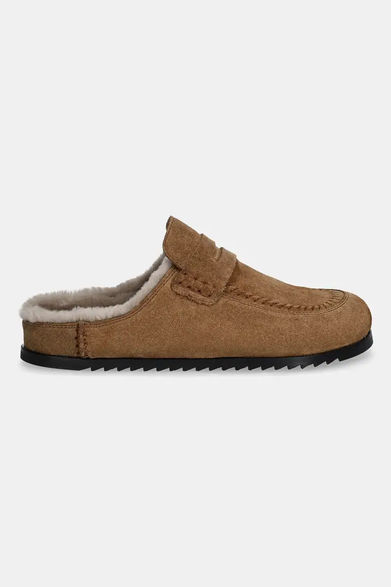 ciabatte slide in camoscio donna colore marrone miniatura 3