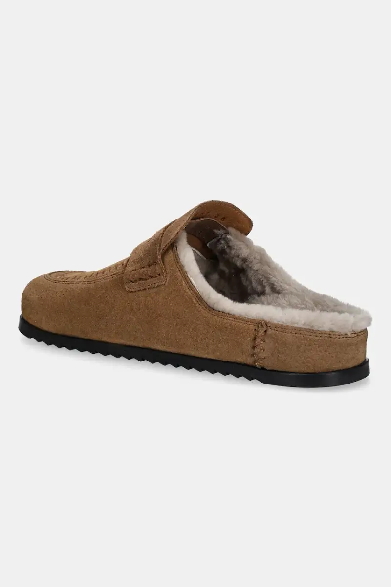 ciabatte slide in camoscio donna colore marrone miniatura 4