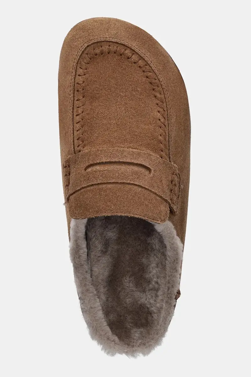 ciabatte slide in camoscio donna colore marrone miniatura 5