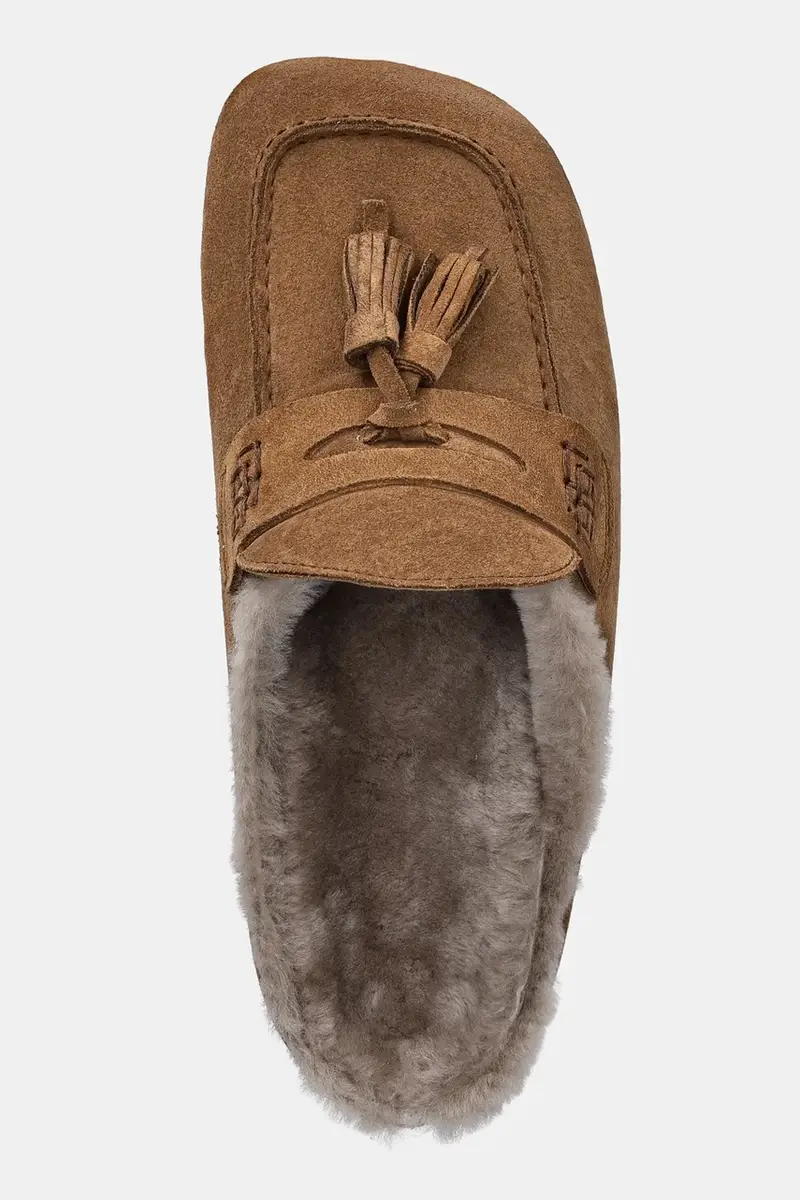 ciabatte slide in camoscio donna colore marrone miniatura 5