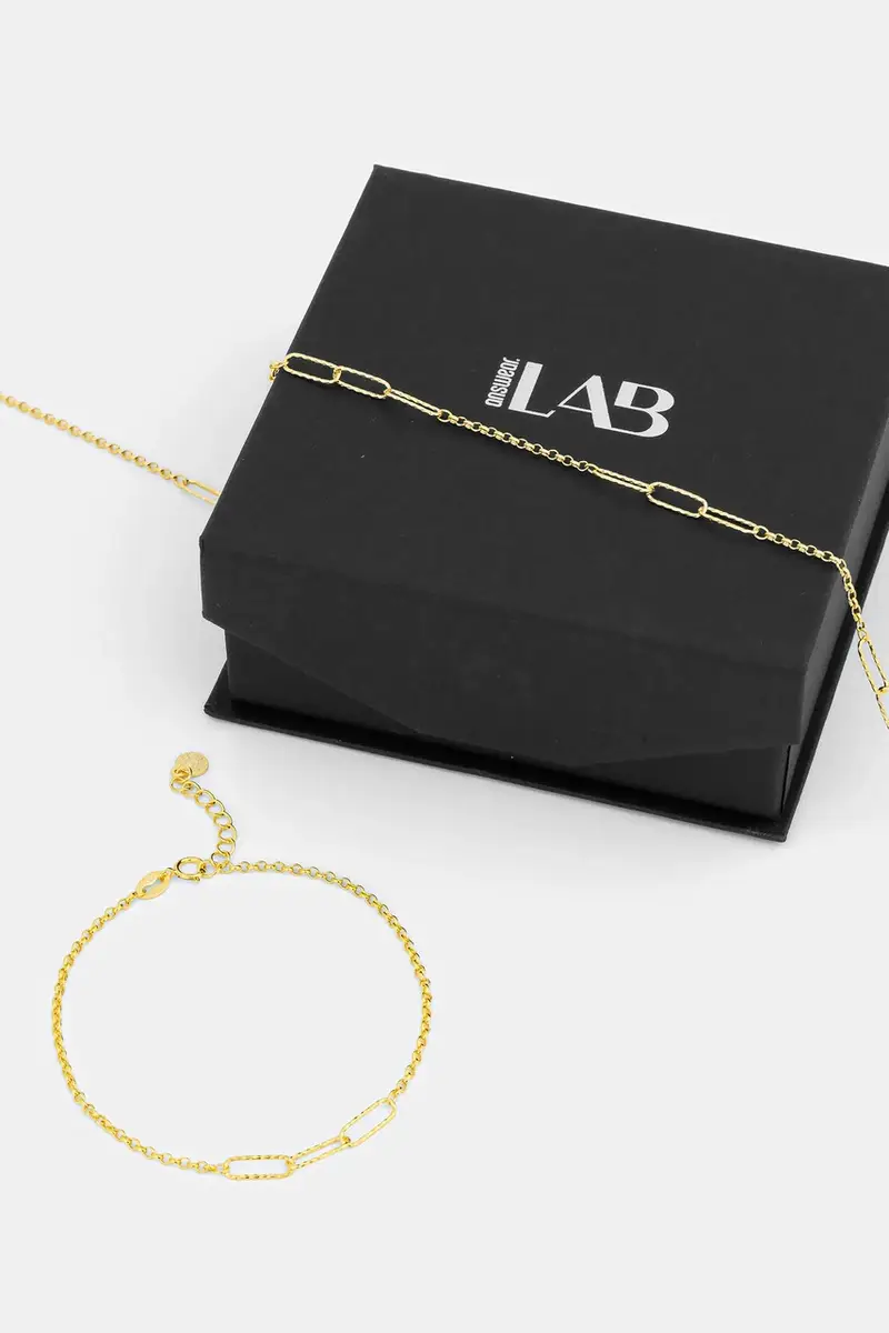 collana e bracciale in argento placcato in oro miniatura 4