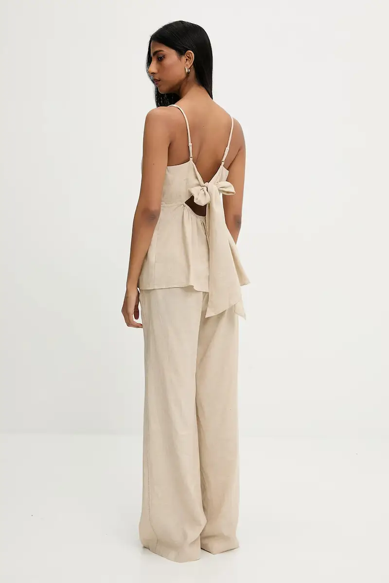 Answear Lab completo di lino donna colore beige miniatura 4