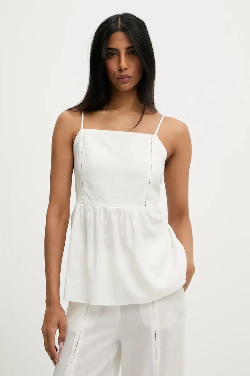 Answear Lab completo di lino donna colore bianco miniatura 2