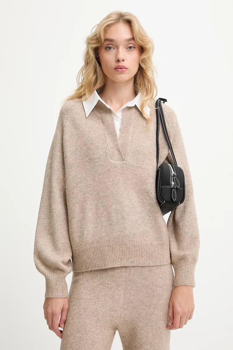 completo in lana donna colore beige miniatura 2