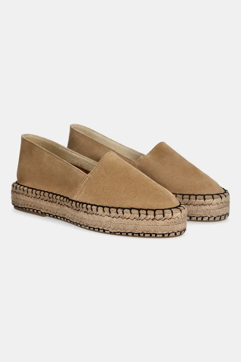 espadrillas in pelle scamosciata colore beige