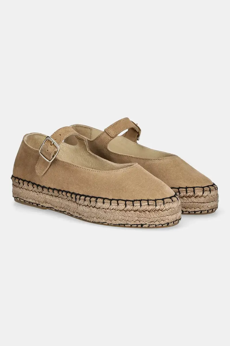 espadrillas in pelle scamosciata colore beige