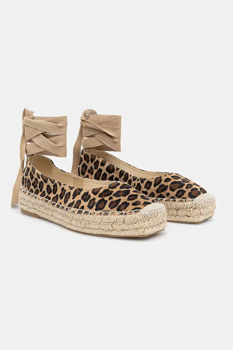 espadrillas in pelle scamosciata colore marrone
