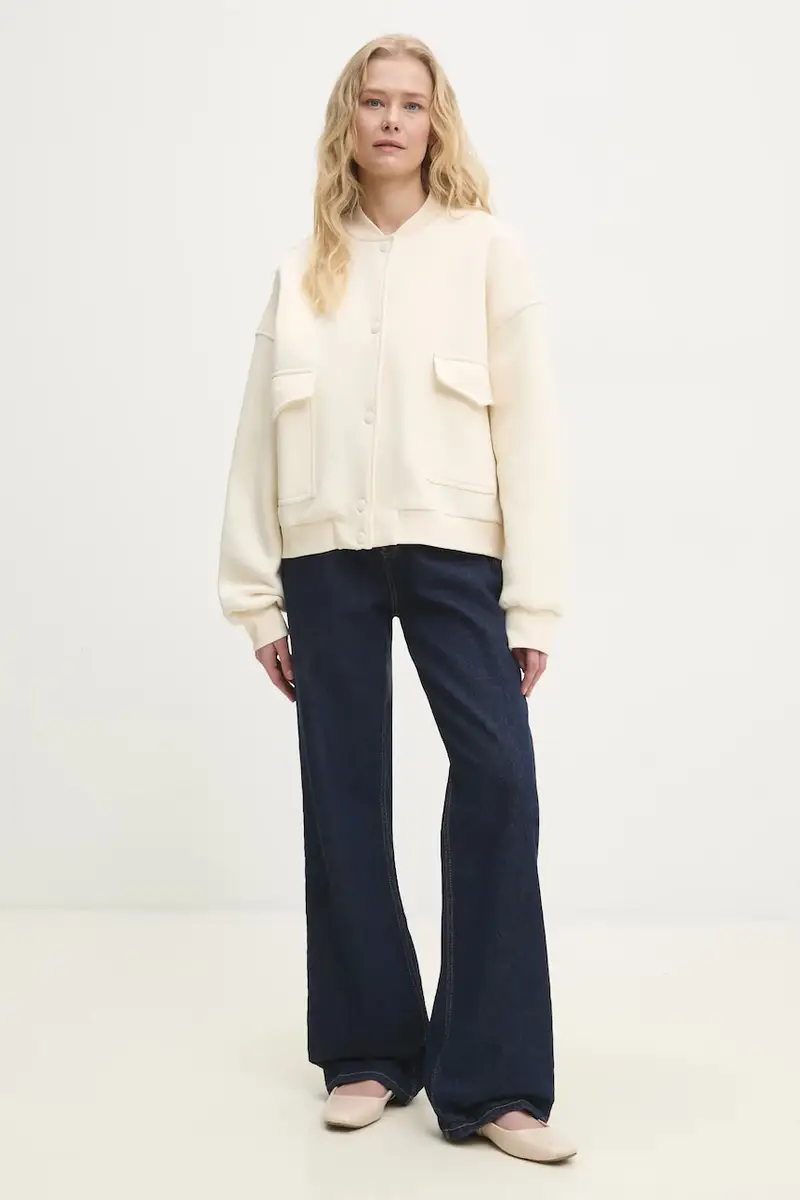 felpa donna colore beige miniatura 2