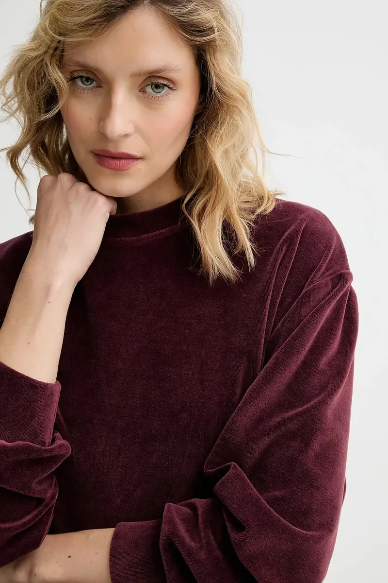 felpa in velluto donna colore granata miniatura 5