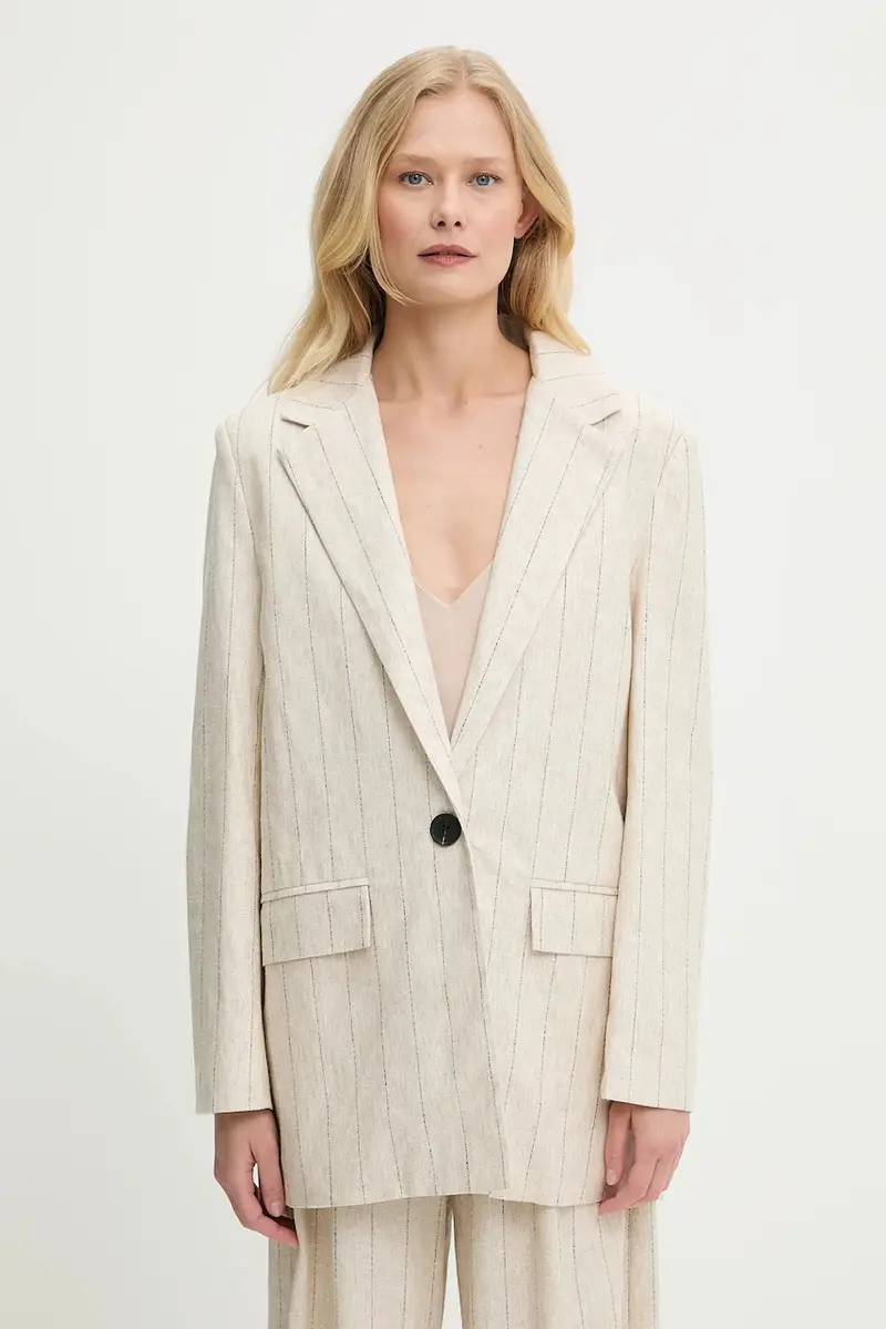 giacca in lino misto colore beige