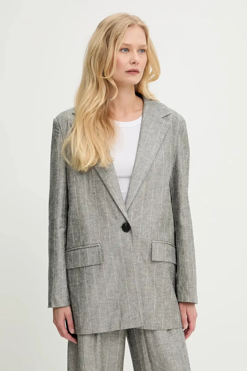 giacca in lino misto colore grigio