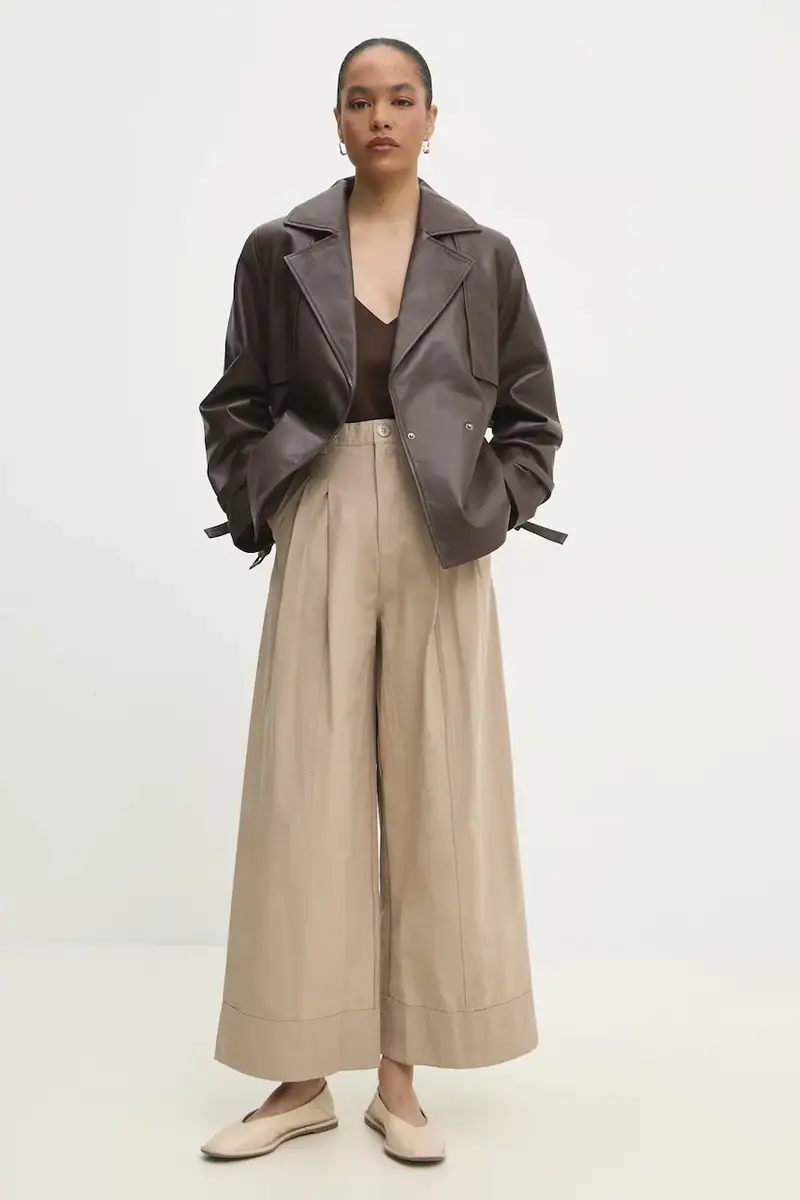 giacca in pelle colore marrone miniatura 2