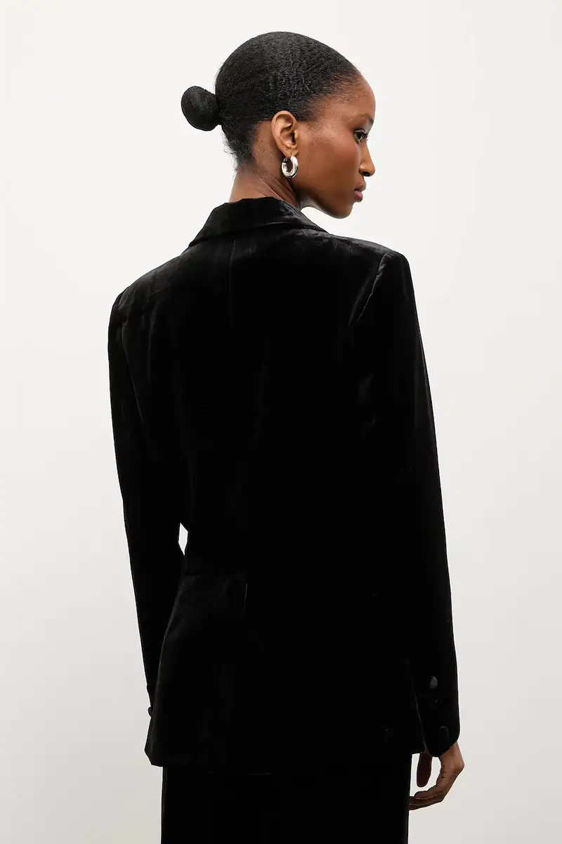 giacca in velluto Nero miniatura 3
