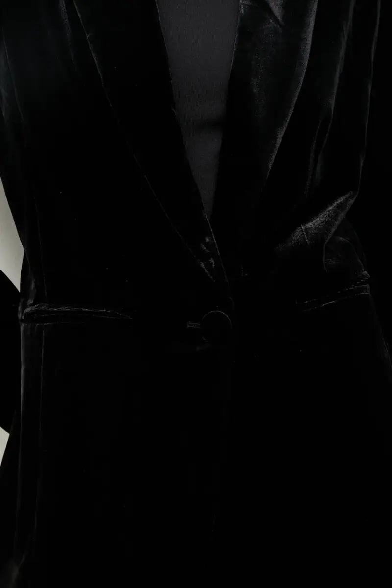 giacca in velluto Nero miniatura 5