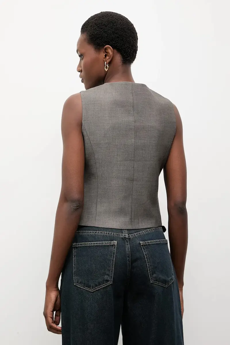 gilet colore grigio miniatura 3