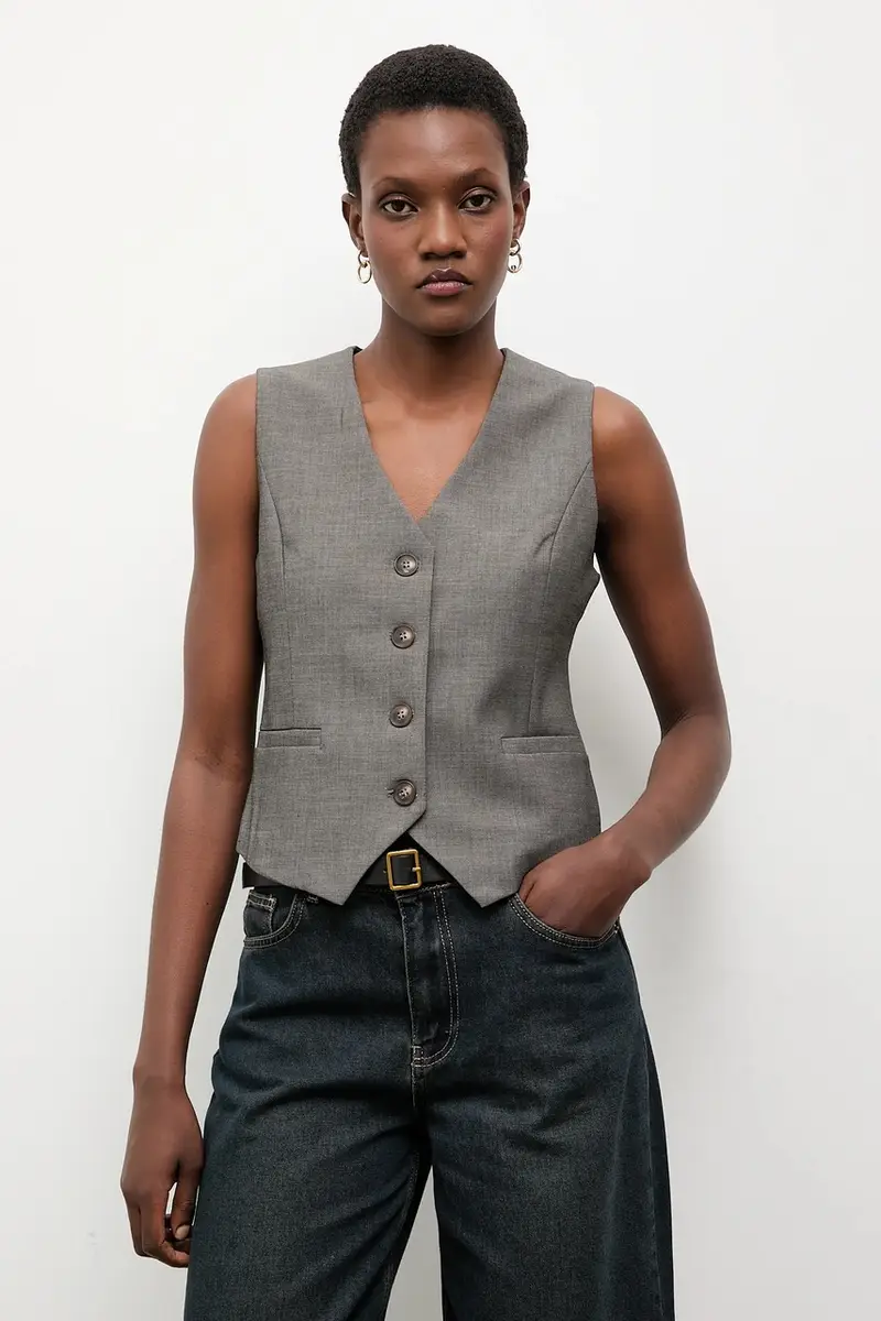 gilet colore grigio miniatura 4