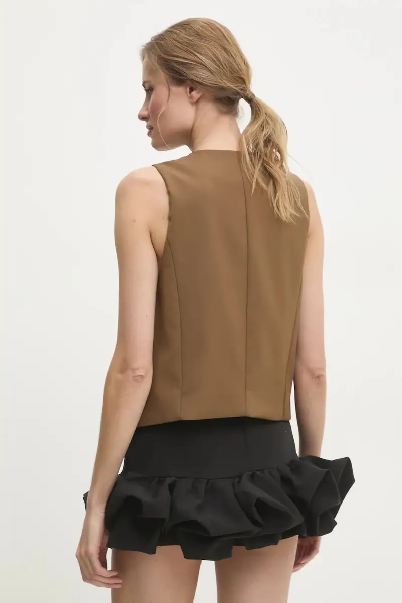 gilet colore marrone miniatura 3