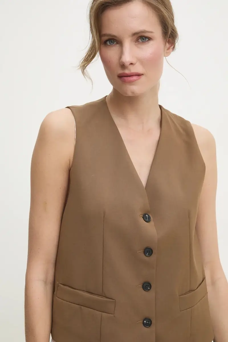 gilet colore marrone miniatura 4