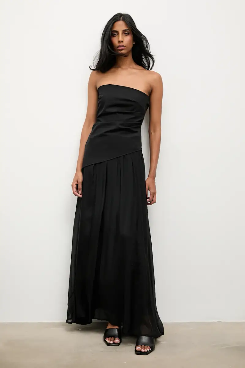 gonna con lyocell colore nero miniatura 2