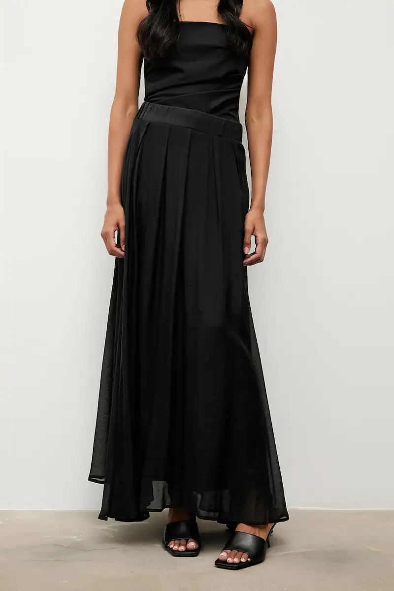 gonna con lyocell colore nero miniatura 4