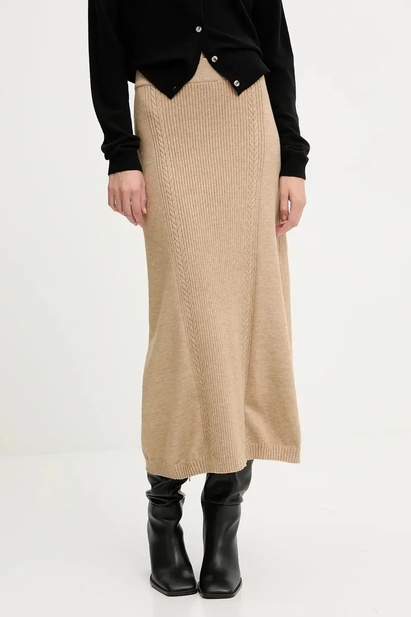 gonna in cashemire colore marrone miniatura 4