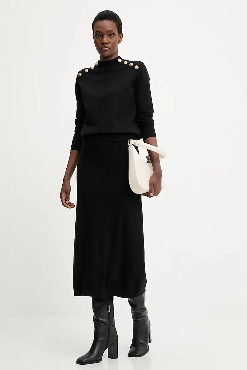 gonna in cashemire colore nero miniatura 2